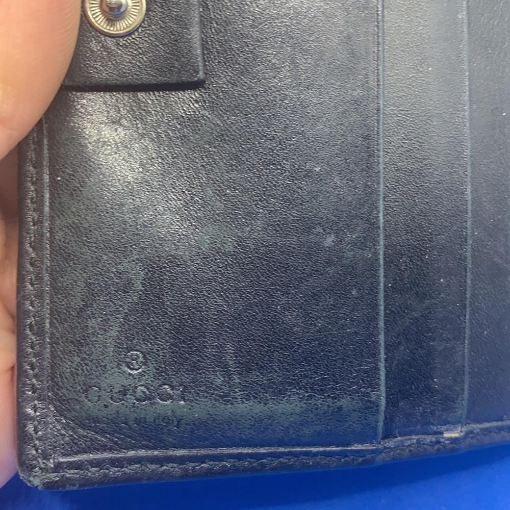GUCCI black leather wallet Sheri web‎ San Motoyama Vintage - Picture 5 of 9